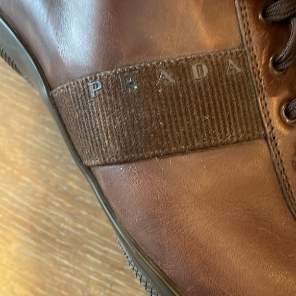 Prada Brown Leather Sneaker US 12 - Picture 3 of 8